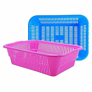 wonder plastic prime natasha 1216 multipurpose basket set of 2 pcs 9 ltr blue pink