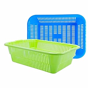 wonder plastic prime natasha 1216 multipurpose basket set of 2 pcs 9 ltr blue green 2