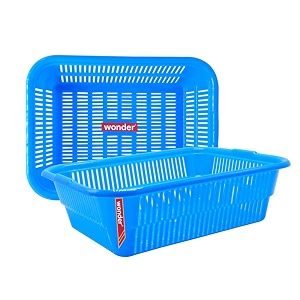 wonder plastic prime natasha 1216 multipurpose basket set of 2 pcs 9 ltr blue 2