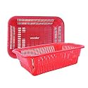 Wonder Plastic Prime Natasha 1216 Multipurpose Basket, Set of 2 Pcs 9 Ltr (Red 2)