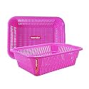Wonder Plastic Prime Natasha 1216 Multipurpose Basket, Set of 2 Pcs 9 Ltr (Pink)