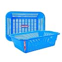 Wonder Plastic Prime Natasha 1216 Multipurpose Basket, Set of 2 Pcs 9 Ltr (Blue 2)