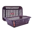 Wonder Plastic Prime Natasha 1216 Multipurpose Basket, Set of 2 Pcs 9 Ltr (Brown 2)