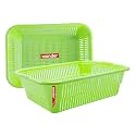 Wonder Plastic Prime Natasha 1216 Multipurpose Basket, Set of 2 Pcs 9 Ltr (Green)