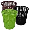 Wonder Simply Home Jali 222 Open Plastic Dustbin for Home/Office/Organization etc. Set of 3 Pcs, 7 LTR Dustbin, Color (Brown Green Black)