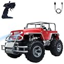Wonder Xtreme Racer Off Roader Rechargeable Remote Control Car | 2.4 GHz Configuration with 100+ Feet Range | LED Lights | Lithium Battery | C-Type Charging | Remote Control Car for Kids | Red