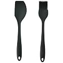 Wonderchef 63152291 Waterstone Silicone Spatula, Black &amp; Waterstone Silicone Brush, Black Combo