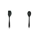 Wonderchef 63152291 Waterstone Silicone Spatula, Black & 63152290 Waterstone Silicone Spoon, Black Combo