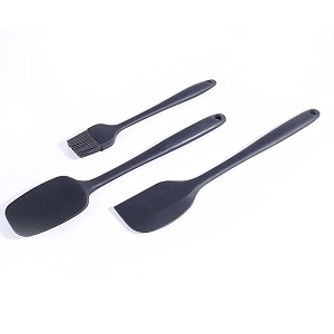 wonderchef ambrosia silicone kitchen tools set of 3 pcs  spatula spoon brush  food-grade silicone  use for flipping turning scrapping mixing stirring  odour and stain free