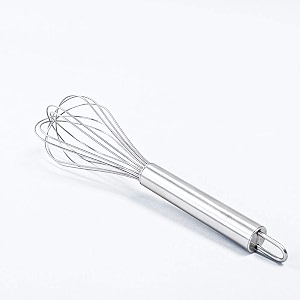 wonderchef ambrosia stainless steel hand whisker medium - silver 160mm thickness