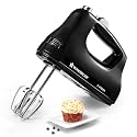 Wonderchef Essenza Hand Mixer | 3 Variable Speed Settings | 300W | For Beating, Whisking, Whipping, Kneading | Stainless-steel Beater and Kneader Attachments | Low Noise | Black | 2-Year Warranty