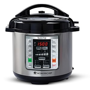wonderchef nutri-pot electric pressure cooker with 7-in-1 functions18 pre-set functionspressure cooking sautepan frying slow cooking r-41236756 6l capacity