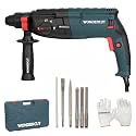 WONDERCUT WC-RH-26-B Corded Electric Rotary Hammer with 26mm SDS Plus,1600W Copper Armature,5 Functions with Vibration Control, With Bmc Box,3 Drill Bits,2 Chisel,1 Metal Depth Gauge | Blue &amp; Black