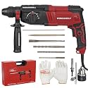 WONDERCUT WC-GP-2-26B Corded Electric Rotary Hammer with 26mm SDS Plus,1600W Copper Armature,5 Functions with Vibration Control, With Bmc Box,3 Drill Bits,2 Chisel,1 Metal Depth Gauge | Blue &amp; Black