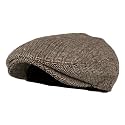 Wonderful Fashion Men's Herringbone Tweed Wool Blend Snap Front Newsboy Hat