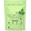 WonderGreens Super Greens Gummies with Probiotics & Multivitamins,Green Apple Veggie Gummies for Energy Gut & Immune Support Gummy 60 Count