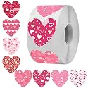 WonderHub (Pack of 500) Attractive 8 Different Design Heart Shaped Stickers for Art & Craft, Envelope Seal and Small Business