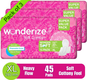 Wonderize Soft Comfort XL Sanitary Napkin 45