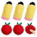 Wonderjune 6 Pcs Mini Dry Erase Erasers,Pencil Apple Shape Back to School