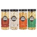 Wonderland Foods 400g (100g X 4) Roasted &amp; Flavoured Makhana (Foxnut) Peri Peri, Sea Salt Vinegar, Mint Chatpata &amp; Thai Sweet Chilli Foxnut Jar Combo Pack