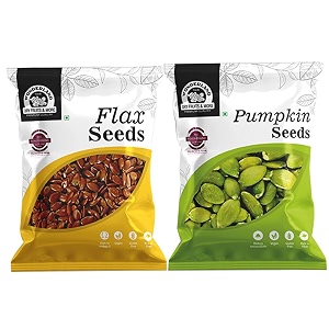 wonderland foods 300g 150g x 2 healthy raw unroasted flax amp pumpkin seeds combo pack pouch