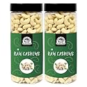 Wonderland Foods 1Kg (500g X 2) Whole Raw Cashew (Kaju) W400-Grade Jar | Dry Fruits