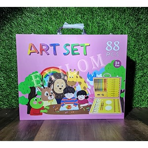 128 pieces art set portable drawing painting art supplies gifts for kids girls boys teens adults 6-8-9-12 coloring art kit gift case crayons oil pastelscolored pencils watercolors case pink