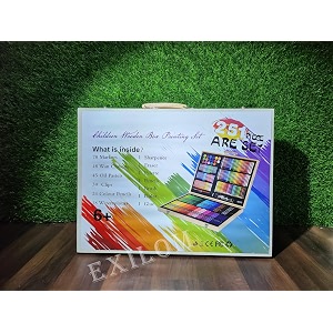 art and craft supplies 251-pack drawing painting set for kids girls boys teens coloring art kit gift case crayon oil pastel watercolors cake pencil marker sketch paper 251 wooden set
