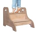 Montessori Stool for Kids | Wooden 2-Step for Toddlers | Ideal for Kitchen, Bathroom & Nursery | Toddler Furniture for Sitting & Play | Learning Tower for Boys & Girls