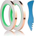 wonderway Double Sided Conductive Copper Foil Tape for Stained Glass Welding, Electrical Repairs 2Pcs (1/4 inch)