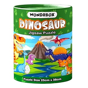 wondrbox jigsaw puzzle educational and learning toy gift for kids for age 5 6 7 years boys and girls  60 pieces  size 15x10 inches dinosaur