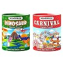 WONDRBOX Jigsaw Puzzle for Kids for Age 5 6 7 Years Boys and Girls | 60 Pieces | Size 15X10 Inches (Dino + Carnival)