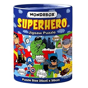 wondrbox jigsaw puzzle for kids for age 5 6 7 years boys and girls  60 pieces  size 15x10 inches superhero