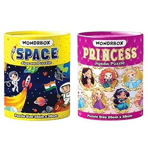 wondrbox jigsaw puzzle for kids for age 5 6 7 years boys and girls  60 pieces  size 15x10 inches spaceprincess
