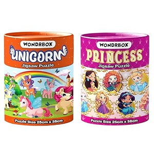 wondrbox jigsaw puzzle for kids for age 5 6 7 years boys and girls  60 pieces  size 15x10 inches unicornprincess