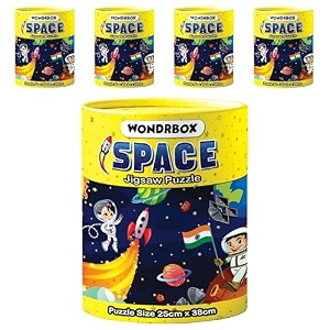 wondrbox jigsaw puzzle for kids for age 5 6 7 years boys and girls  60 pieces  size 15x10 inches space theme