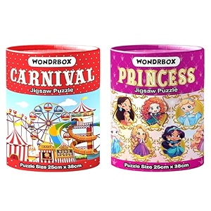wondrbox jigsaw puzzle for kids for age 5 6 7 years boys and girls  60 pieces  size 15x10 inches princess  carnival
