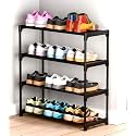 WONDWILD 4 Tier Shoe Rack with Shelf, Folding 1 ShoeRack for Bedroom, Living Room,Entryway, White,Footwear Stand for Home, ShoeRack Plastic,4ShoeRack,5ShoeRack with only 4 Layer (4 SHELF)