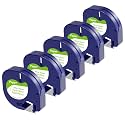 Wonfoucs Compatible with Dymo Label Make Refills 12 mm x 4 m 1/2 x 13
