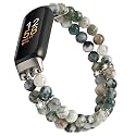 Wongeto Compatible with Fitbit Luxe Bands,Fashion Handmade Elastic Stretch Pearl Bracelet Women Replacement Strap for Fitbit Luxe accssorises