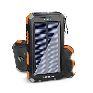 2023 upgrade solar charger power bank-36800mah portable solar phone chargerqc30 fast charger with led flashlightip65 waterproof power bank perfect for outdoor activityorange