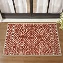 Wonnitar Moroccan Bathroom Rug,Washable 2x3 Small Bath Mat, Boho Tribal Soft Kitchen Sink Mat, Non-Slip Geometric Entry Way Rug, Low-Pile Indoor Carpet for Bedside Entrance Laundry (Brown,2'x3')