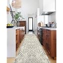 Wonnitar Moroccan Runner Rugs for Hallway 2'6"x10', Washable Non-Slip Extra Long Rug Runner Carpet for Kitchen, Boho Low Pile Throw Mat for Laundry Room Bedroom Bathroom (Beige,2'6"x10')