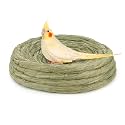 Wontee Bird Nest Parrot Breeding Nest Bed Bird Cage House for Pigeon Dove Parakeet Cockatiel Conure African Greys (B: Grass nest)