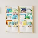 Wood 4-Tier Wall Mounted Kids Bookshelf – Floating Book Shelf For Kids Rooms,Nursery & Classroom, Hanging Bookcase Organizer For Books, Nursery Shelves, Toddler Book Shelf, Montessori Bookshelf 2 pack