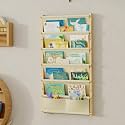 Wood 6-Tier Wall Mounted Kids Bookshelf – Floating Book Shelf For Kids Rooms,Nursery & Classroom, Hanging Bookcase Organizer For Books,Toddler Book Shelf, Montessori Bookshelf, Nursery Shelves (Small)