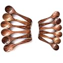 WOOD ART STORE Wooden Small Spoon Set of 12 (6 Spoons 4'' and 6 Spoons 5'') for Tea, Coffee & Sugar | Mini Spice Spoon for Masala, Honey, Jam, Pickle & Milk Powder| Wood Spoon for Kitchen & Jars
