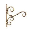 WOOD ART STORE Hanging Wall Brackte for Lantern and Plant, Brackets for Bird Feeders, Planter,Flower Pot | Wind Chime Lanterns Hanger Antique (Golden New 1pc)