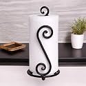 WOOD ART STORE Metal Black Tissue Roll Paper Holder/Paper Towel Holder for Home, Paper Roll Dispenser for Bathroom and Dining Table (S Shape)