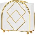 WOOD ART STORE Napkin Holders for Tables, Tissue Dispenser Organizer for Dinner Tables, Office, Bathroom (Half Round Golden)